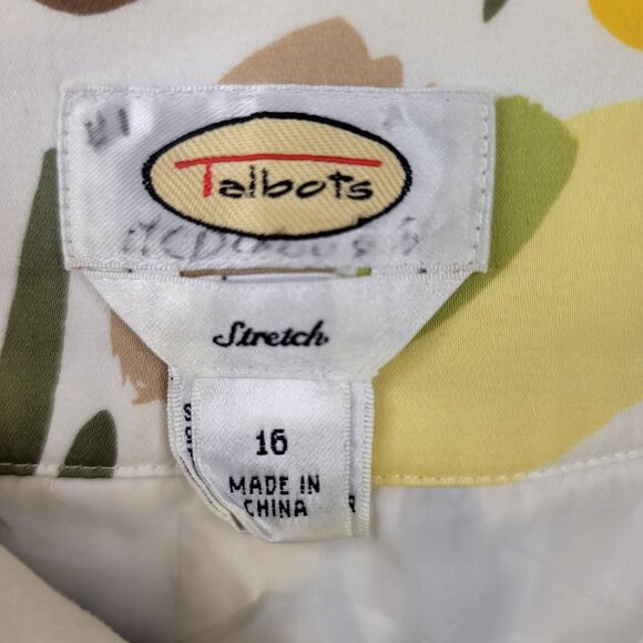 Talbots Womens Tulip Pleated A-Line Skirt Stretch 16 Knee Length Front Button - Picture 5 of 10